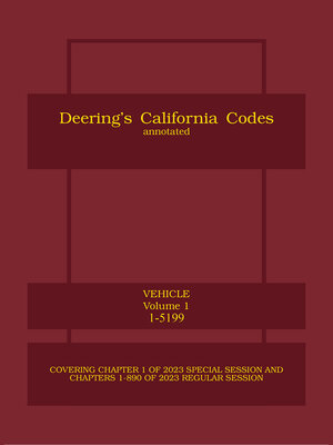 cover image of Deering's California Vehicle Code, Annotated